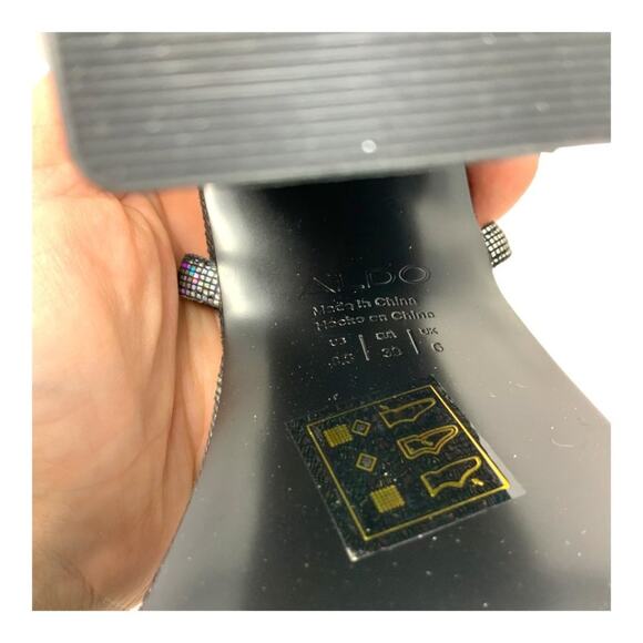 Aldo Landabriver Strappy Heeled Platform Sandal Black Metallic Size 8.5 NWT $110 - Picture 7 of 7